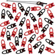 40 Pieces Stretchy Flying Ninja Toys, Red and Black Ninja Toys Fun Finger Toys for Kids Ninja Birthday Party Favors Halloween Supplies Trick or Treat Toys