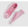 thumbnail image 5 of LUCKY STEP Womens Glitter Sneakers Sparkly Low Top Lace-Up Casual Shoes,Hot Pink, 5 of 9