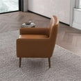 thumbnail image 6 of Silvan Luxury Modern Tufted Full Grain Tan Leather Accent Armchair, 6 of 7