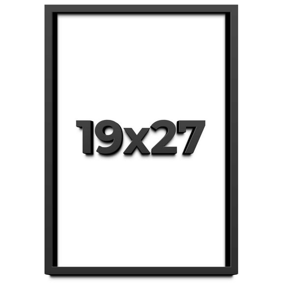 19x27 Shadow Box Frame Black | 1 inches Deep Real Wood Contemporary Shadowbox Display Frame | UV