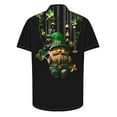 thumbnail image 4 of ZRGHAOYLQ Men's Lucky St. Patrick's Day Shirt Stylish Shamrock Gnomes Pattern Shirts Short Sleeve Button Down Tops Casual Lapel Collar Going Out Vacation Shirts, 4 of 5