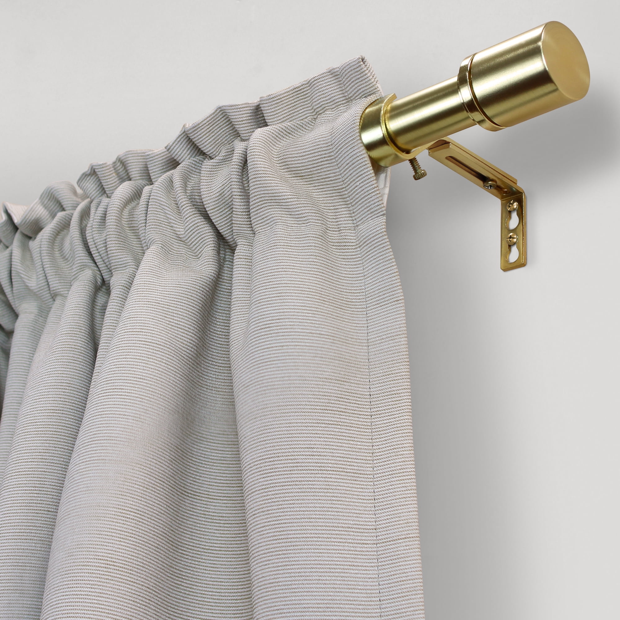 (2 pack) Better Homes & Gardens 1" Brass Cylinder Curtain Rod, 42-120"