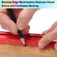 thumbnail image 5 of Uxcell 3pcs Woodworking Edge Ruler Set 16/20/30cm 90° V Shaped Straight Ruler, Red, 5 of 6