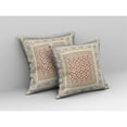 thumbnail image 2 of Floral Windows Indoor/Outdoor Fabric Pillow with Zip in Off White Orange 18x18, 2 of 5