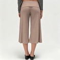 thumbnail image 3 of Utoimkio Women's Fold Over High Waist Capri Flare Pants Soft Stretch Cropped Wide Leg Trousers for Yoga Casual Daily Walking, 3 of 7