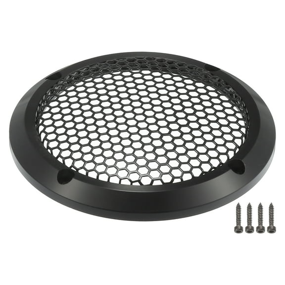 Unique Bargains 1 Set 3.5" Car Speaker Grills Cover Mesh Audio Subwoofer Protector with Mounting Screws Black