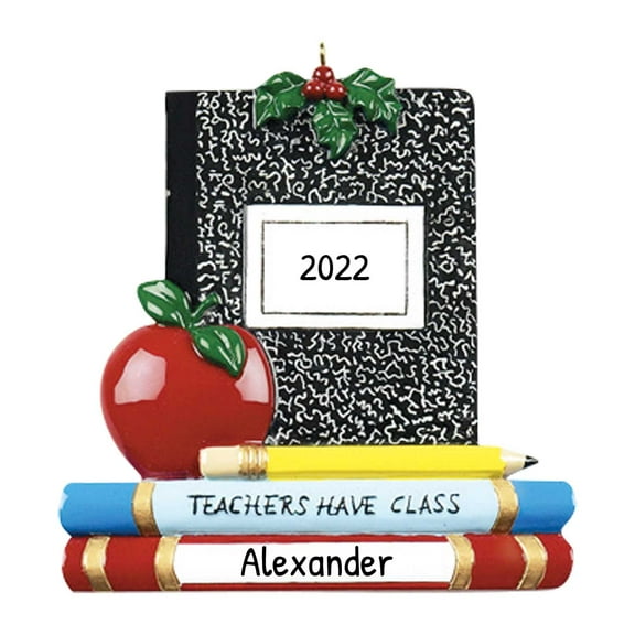 Ornaments by Elves Personalized Marble Notebook Teacher Ornaments 2024 Holiday Decoration .25lbs