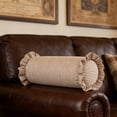 thumbnail image 2 of Neck Support Pillows for Sleeping Bolster Pillow Cylindrical for Sofa Living Room 8X20 Inch Striped Ruffled Edges, 2 of 5