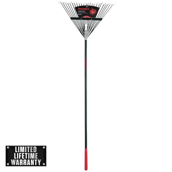51 in. Fiberglass Handle 24-Tine Steel Rake