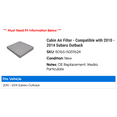 thumbnail image 2 of Cabin Air Filter - Compatible with 2010 - 2014 Subaru Outback 2011 2012 2013, 2 of 2