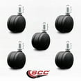 thumbnail image 2 of 3 Inch Office Chair Casters Nylon Twin Wheel 1/2 Threaded Stem Set of 5 SCC, 2 of 2