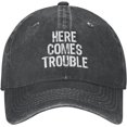 thumbnail image 2 of Here Comes Trouble Hat Vintage Dad Hats Baseball Cap, 2 of 8