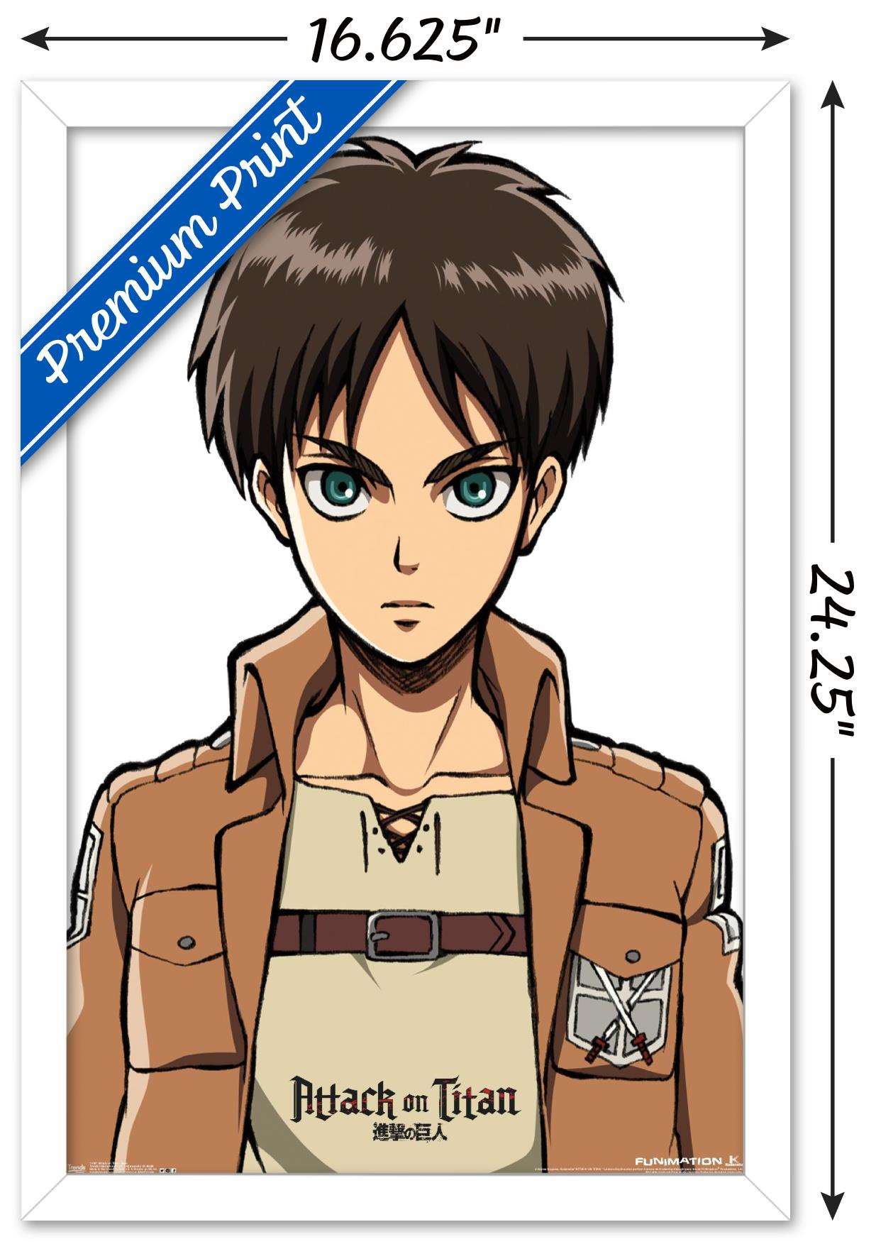Attack on Titan - Eren Wall Poster, 14.725" x 22.375", Framed