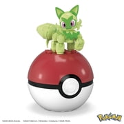 MEGA Pokemon Sprigatito Building Toy Kit, Poseable Action Figure with Poke Ball (27 Pieces) for Kids