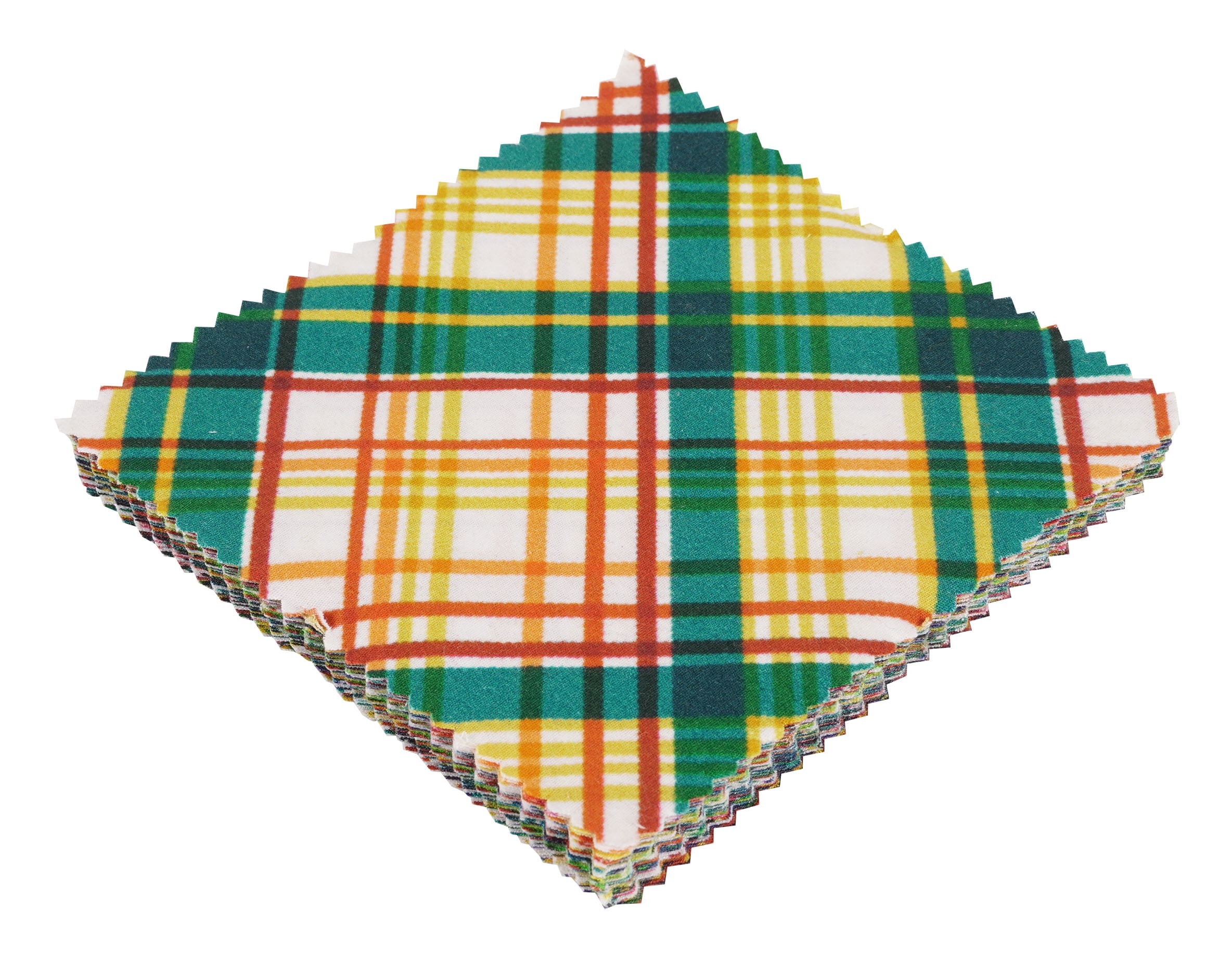 Soimoi Precut 10-inch Check Prints Cotton Fabric Bundle Quilting Squares Charm Pack DIY Patchwork Sewing Craft- Multicolor