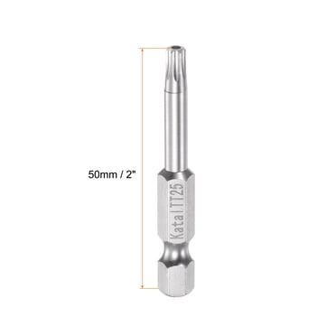 Uxcell 10-Pack T27 Torx Security Screwdriver Bits, 1/4" Hex Shank, 50mm Length - Magnetic Tip