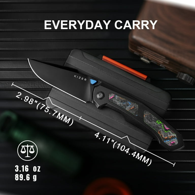 Kizer Pocket Folding Knife Feweed, S45VN Steel Titanium