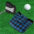thumbnail image 5 of Haosy Dark Blue and Glack Gingham Golf Mallet Putter Cover Strong Magnetic Leather Golf Club Headcover Closure, 5 of 7