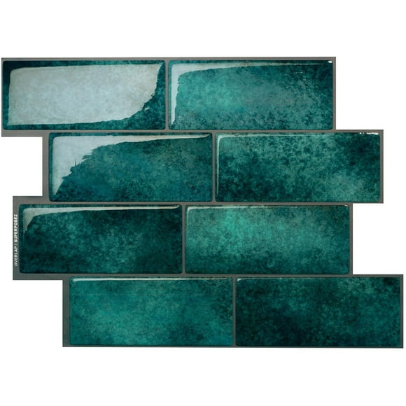 Smart Tiles Tuiles autocollante murale, Metro Medina, Pqt-4, 11.56in x 8.38in