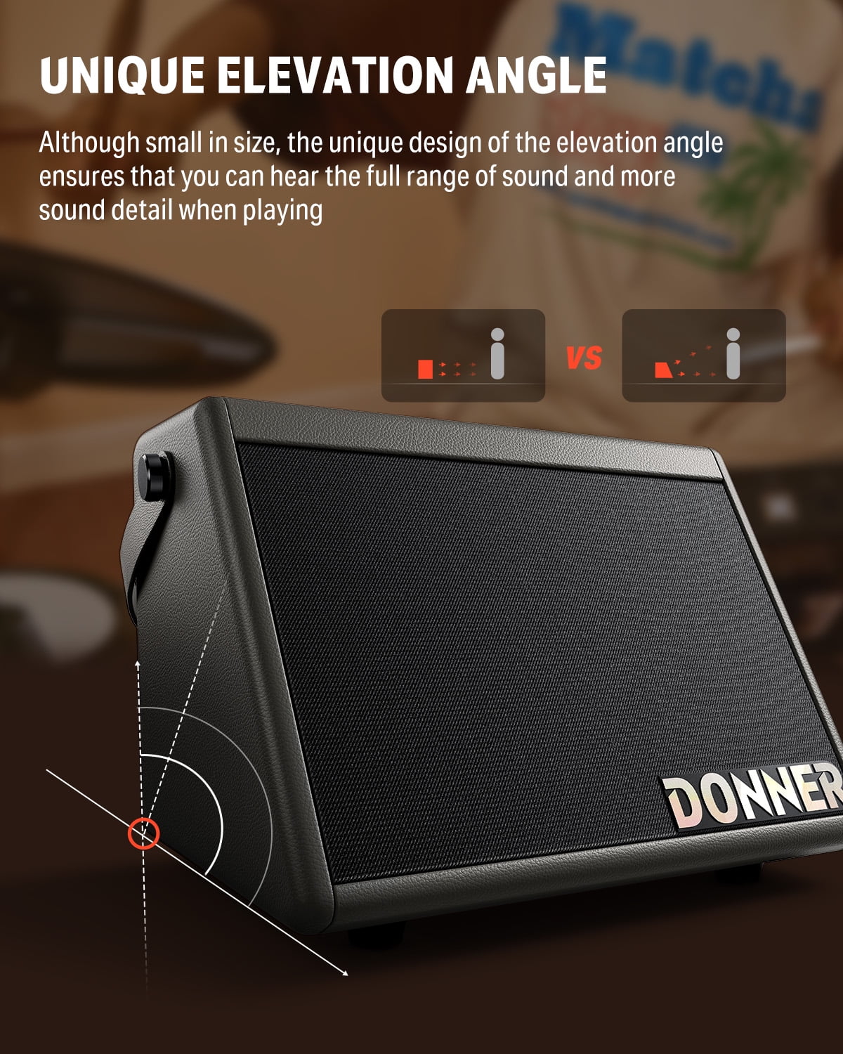 Donner Electric Drum Amp, 20W Mini Wireless Beginner Electronic Drum Amplifier Keyboard Speaker for Home Practice Oudoor