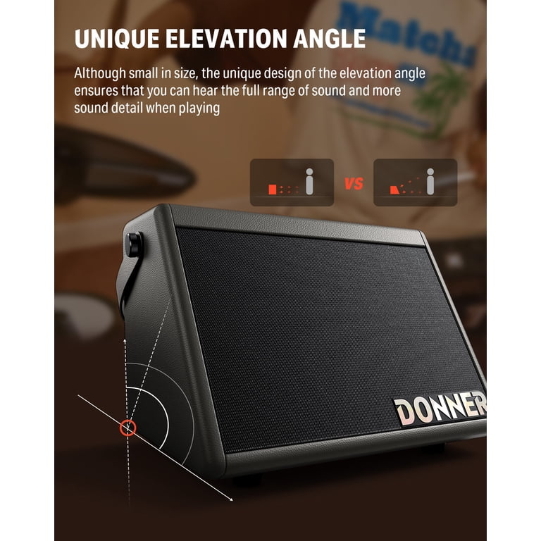 Donner 20W Mini Wireless Drum and Keyboard Amplifier, Black photo 5