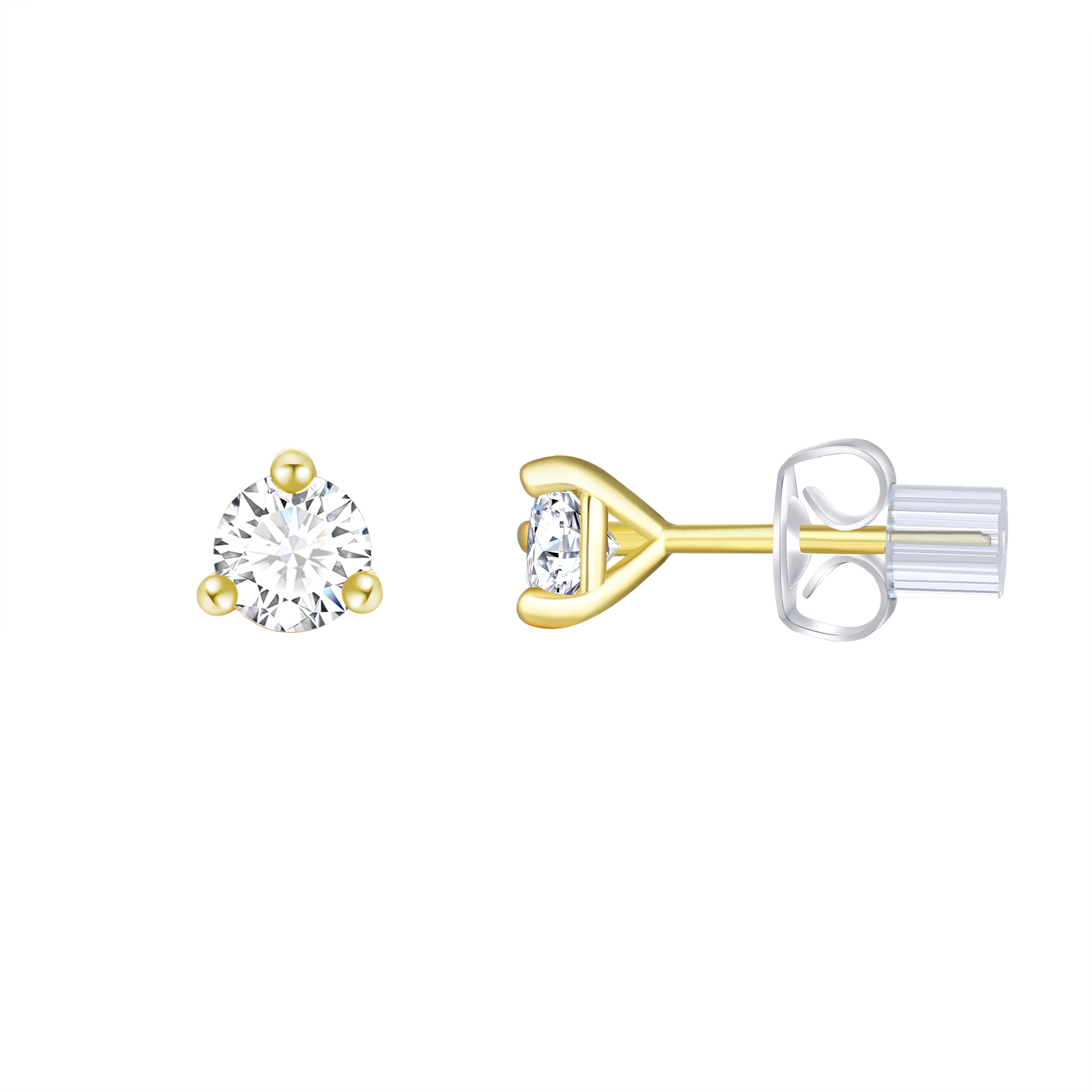 Brilliance Fine Jewelry Women's Simulated Diamond Earring Set with J Hoop in 14KT Gold Plated Sterling Silver