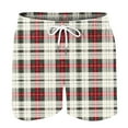 thumbnail image 4 of Aueoeo Men's Plaid Checkered Shorts High Waist Drawstring Waist Trunks Lightweight Casual Shorts With Pockets, 4 of 4