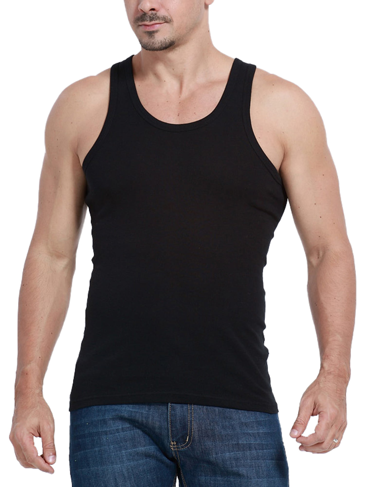 Mens Sports Gym Vest Tank Top Slim Fitness Training Muscle Sleeveless T Shirts