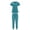 Mint Green, variant on MOJOGO Women's 2 Piece Scrub Set V Neck Crisscross Top and Cargo Jogger Pants Work Nurse Uniform Blue S