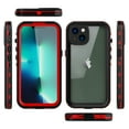 thumbnail image 3 of Feishell for iPhone 14 Waterproof Case Built-in Screen Protector Clear Water Proof Shockproof Dustproof Snowproof Full Body Rugged Transparent Underwater Phone Case,Red, 3 of 15