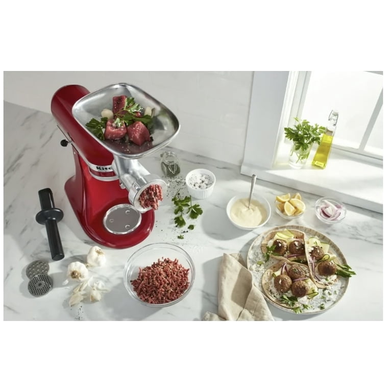 KitchenAid Metal Food Grinder Attachment, KSMMGA, includes