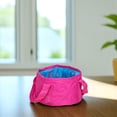thumbnail image 2 of OULII 1Pc Rosy Folding Basin Outdoor Water Container Tear Resistant Foldable Wash Basin for Camping, 2 of 8