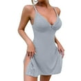 thumbnail image 2 of Chroia Women's Floral Lace Nightgown - Sexy Side Split, V-Neck Babydoll, Spaghetti Strap Chemise, 2 of 8