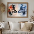 thumbnail image 3 of Puzzle Bgraamiens Ice VS Fire, 1000 piezas, Fantasy Wolf Art, 3 of 7
