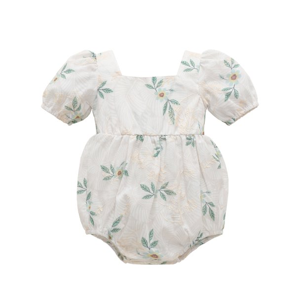 Pantalones de mujer, pantalones de mujer, pantalones de mujer, pantalones de manga esponjosa, cuello cuadrado bordado con flores