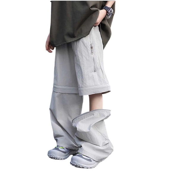 Wxolcjlv Toddler Boys Convertible Pants Zip-Off Summer Lightweight Outdoor Loose Pants