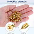 thumbnail image 2 of Uxcell Paquete de 100 Tornillos de Madera, M3.5 x 12mm Cabeza Phillips Plana de Latón, 2 of 6