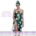 thumbnail image 4 of Colevkie Women 2 Pieces Adjustable Bath Skirt & Cap Bath Wrap Set Bath Wrap Towel Hair Drying Cap Soft Portable for Travel Bathroom Sauna Printed Vintage Florals Pattern, 4 of 8