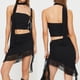 thumbnail image 3 of Sunloudy Conjunto de 3 piezas para mujer, tops bandeau y falda irregular con volantes de malla y bufanda para ropa de calle Sunloudy  moda, 3 of 9