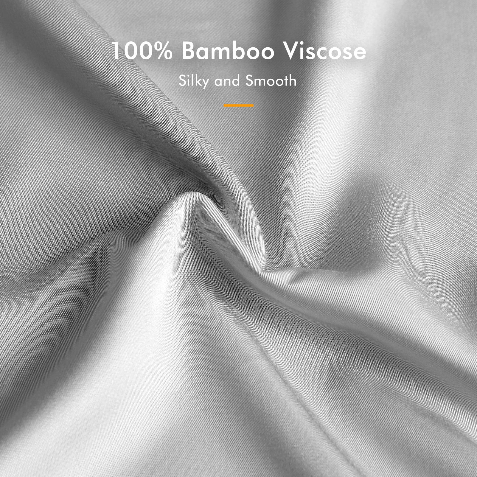 SORMAG Bamboo Cooling Pillowcases King Pillow Cases Set of 2 Pack,20x36 inches, Light Grey