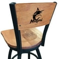 thumbnail image 2 of Black Miami Marlins 25" Wood Swivel Laser Engraved Counter Stool, 2 of 2