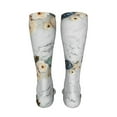 thumbnail image 6 of Honeii Pumpkin And White Marble Print Calf Socks Sports Socks Seamless Toe, Trouser Socks,Knee High Long Socks for Women and Men-One Size, 6 of 8