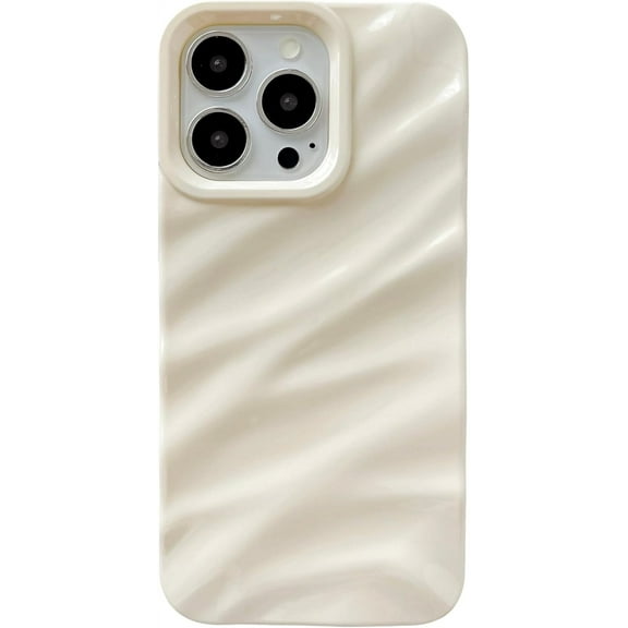 for iPhone 13 Pro Case,Water Ripple Pattern Curly Wave Shape Soft Compatible with iPhone Case (iPhone 13 Pro,White)