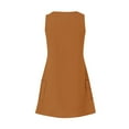 thumbnail image 4 of Titcea Sundresses for Women Solid Color V Neck Sleeveless Sexy Midi Dresses Summer Casual Beach Dress with Pockets, 4 of 5