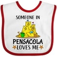 thumbnail image 3 of Inktastic Someone in Pensacola Loves Me Beach Vacation Boys or Girls Baby Bib, 3 of 4