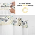 thumbnail image 2 of Easter Rabbit No Hooks Shower Curtain with Snap-in Liner Vintage Watercolor White Pink Blue Floral Leaf Newspaper Texture Shower Curtains for Bathroom, Waterproof, Easy Install, Washable 48"x72", 2 of 9