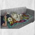 thumbnail image 6 of Urban Graffiti Soft Flannel Fleece Blanket, Hand Drawn Music Instruments Colorful Microphone Saxophone Guitar Headphone, Cozy Plush for Indoor and Outdoor Use, 50" x 70", Multicolor, by Ambesonne, 6 of 6
