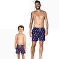 thumbnail image 2 of Stivali Father Son Matching Swim Trunks - Flamingo Modern Swimming Trunk Set with Elastic Waistband - Daddy Son Bathing Suits 3T Blue, 2 of 7