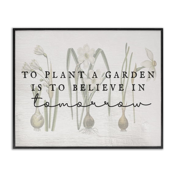 Stupell Industries Farmhouse Believe in Tomorrow Inspiring Black Framed Giclee Art, 14 x 11, by Lil' Rue