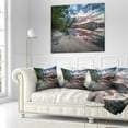 thumbnail image 3 of Designart Sunset at River with Large Rock - Landscape Photo Throw Pillow - 18x18, 3 of 5